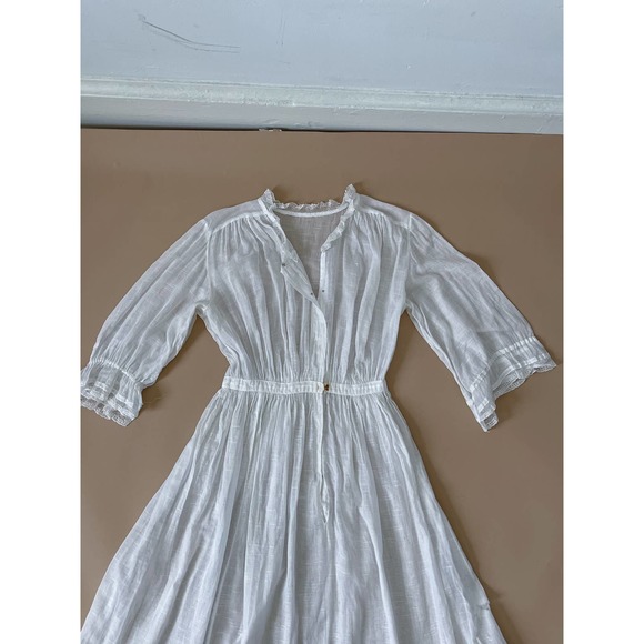 Antique White Long Sleeve Cotton Edwardian Lawn Dress 26-27w - Picture 10 of 13